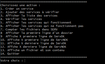 Aperçu du projet Testeur de services